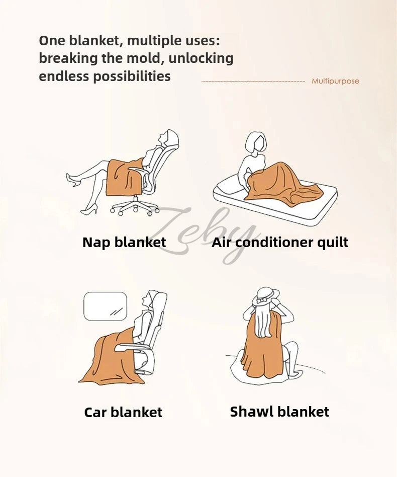 Spring Imitation Lambswool Multi-functional Blanket Queen Blankets for Bed Soft Plush Comfortable Milk Fleece Blanket for Throw Pi-Mart