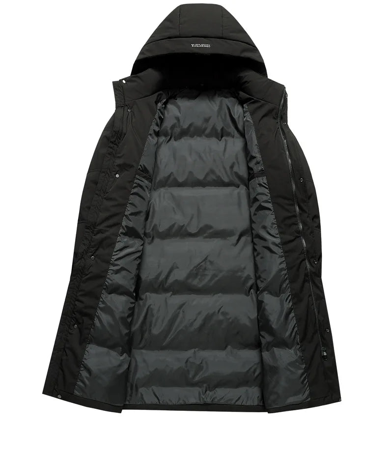 Winter Luxury Brand Men's Down Jacket Coat Parkas Padding Warm Puffer Jackets Long Man Jacket Knee Length Thickened Hooded HXY02 Pi-Mart