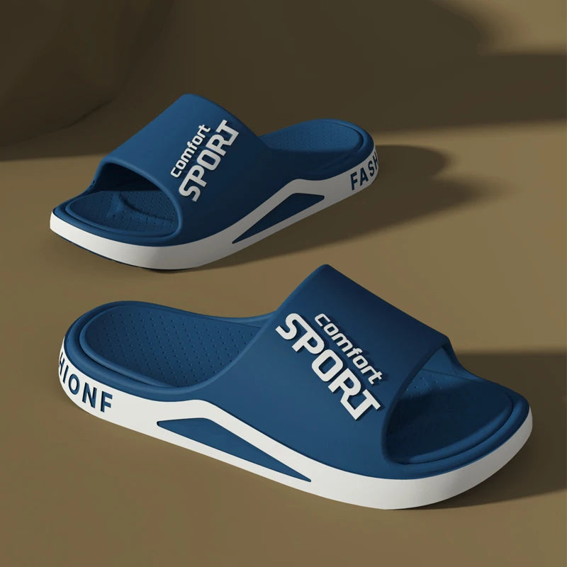 Fashion Men's Sandals Summer EVA Comfortable Anti-Slip Soft Soles House Slippers for Indoor Outdoor Wear Breathable Shower Slide Pi-Mart