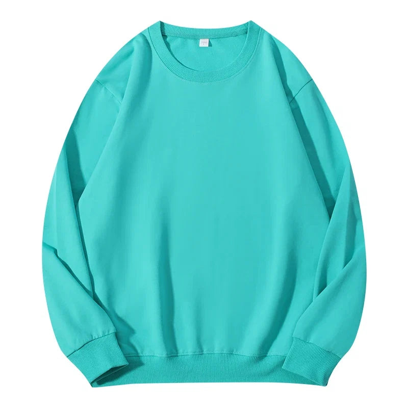 Autumn O-Neck Cotton Women's Sweatshirt Hoodies Basic Loose Casual Women Pullover Solid Sweatshirt Ladies Tops Factory Wholesale LadyShow.Store
