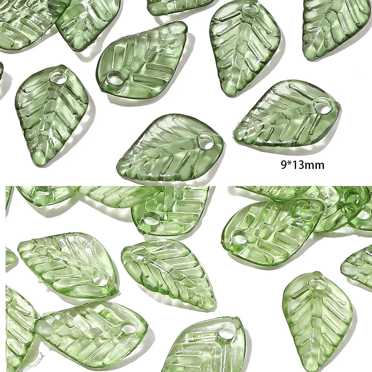 100pcs Acrylic Mini Small Tree Leaf Hand Beaded DIY Handmade Necklace Earrings Loose Bead Separated Bead Jewelry Accessory Mater Pi-Mart