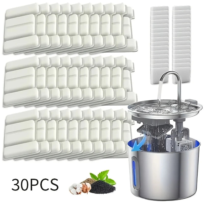 15/30pcs Cat Water Fountain Filter- Suit for Cat Dog Pet Water Fountain Cat Fountain Filter Replacement For TY09/TY10(2.2L/3.2L) Pi-Mart