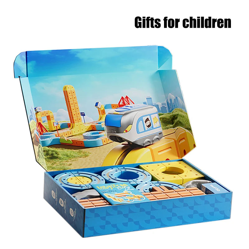 Magnetic Train Toy For Boys Track 1:64 Electric Rail DIY Magic Vehicle Model Toys Education 3 Years Children Gifts Pi-Mart