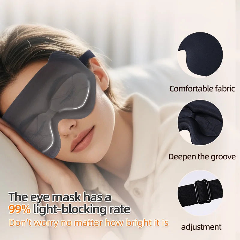 Sleeping Mask Eyepatch Blindfold Light Travel Eye Mask for 3D Sleeping Mask Slaapmasker Night Sleep Patch Portable Eyemask Pad Tri Light Beauty