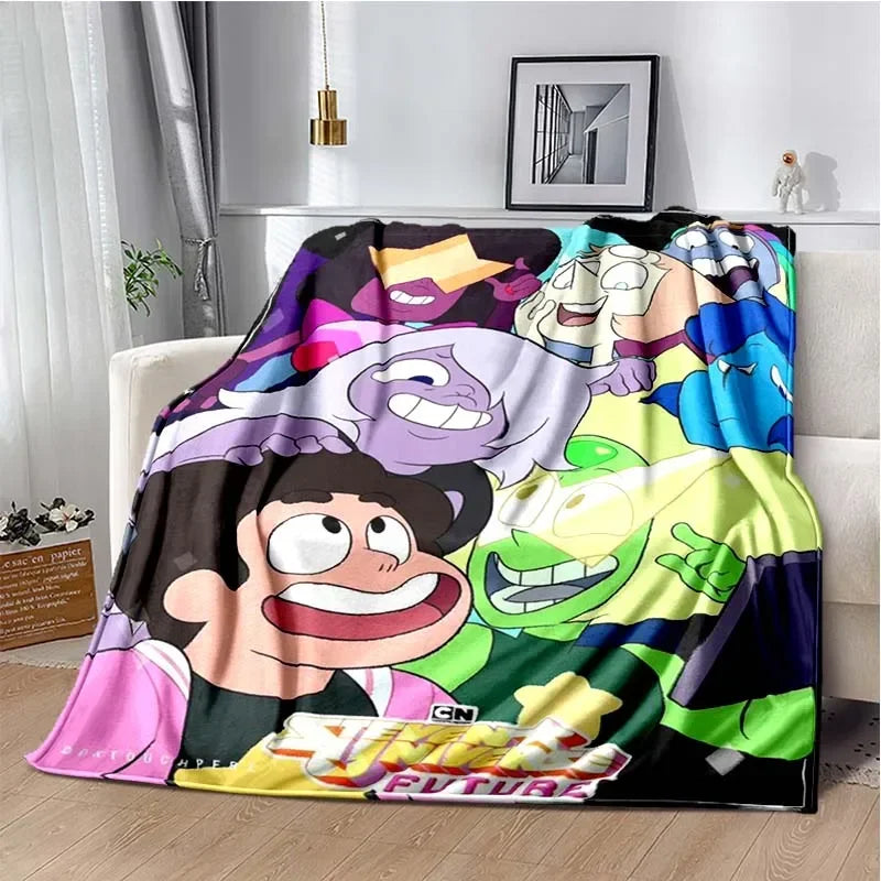 Steven Universe Cute Cartoon Blanket Kid's Warm Flannel Throw Blanket for Bed Bedroom Sofa Travel Picnic Blanket Birthday Gift Pi-Mart