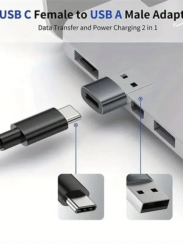 3-Pack USB to USB C Adapter, USB C Female to USB Male Super Fast Charging and OTG Converter Compatible with iPhone 15/14/13/12 P Pi-Mart