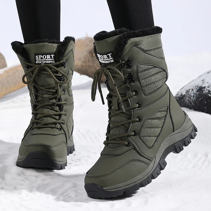 Winter Women Snow Boot High-top Waterproof Ankle Boots Ladies Thick Plus Warm Snow Hiking Boots Outdoor Cotton Shoes Sneakers LadyShow.Store