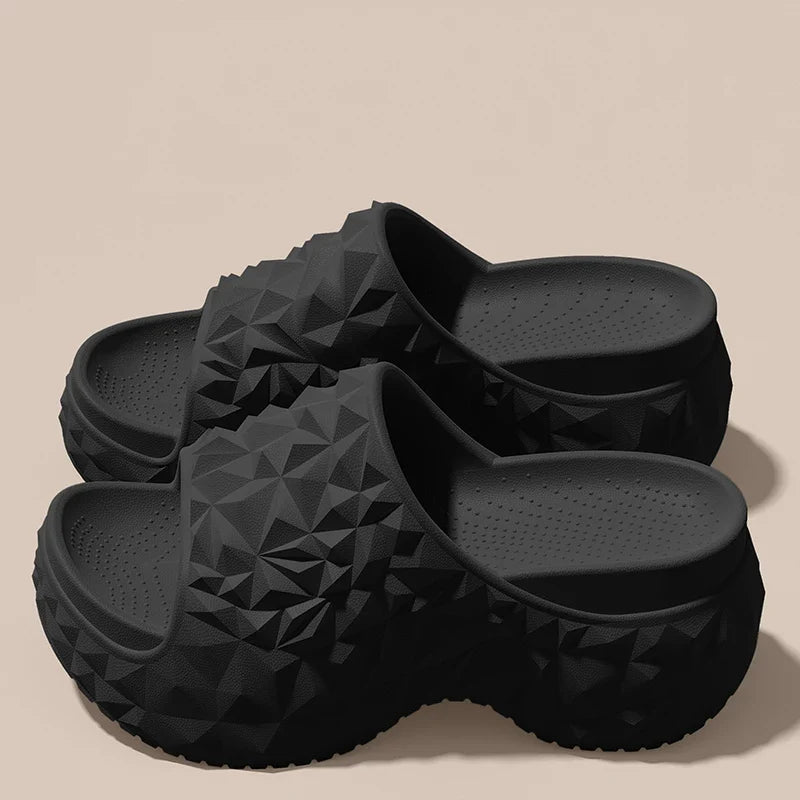 Women's Chunky Platform Slippers Summer Comfort Soft Thick Bottom Slides Woman for Sandals New Open Toe Non-slip Beach Shoes LadyShow.Store