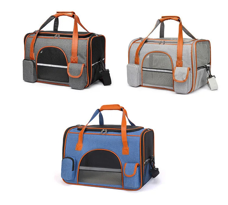 Dog Pet Carrier Bag Anti-Collapse Design Multiple Storage Pockets Cat Travel Handbag for Medium Cats, Puppy, Rabbits and Other S Pi-Mart