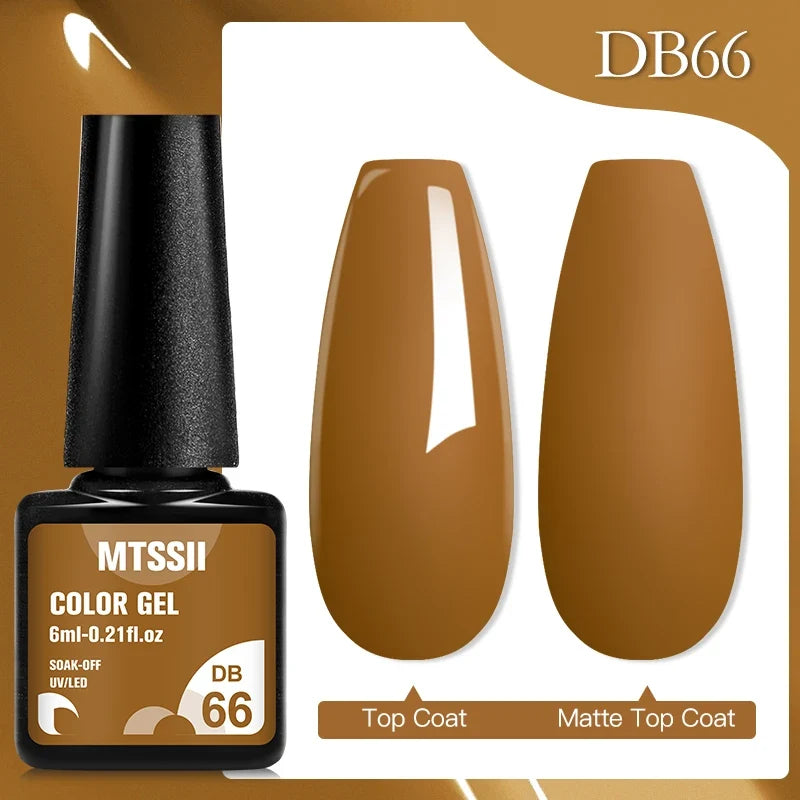 Mtssii 6ML Chocolate Color Gel Nail Polish Brown Semi Permanent UV Gel Autumn Winter Popular Soak Off Nail Art Gel Varnishes Tri Light Beauty