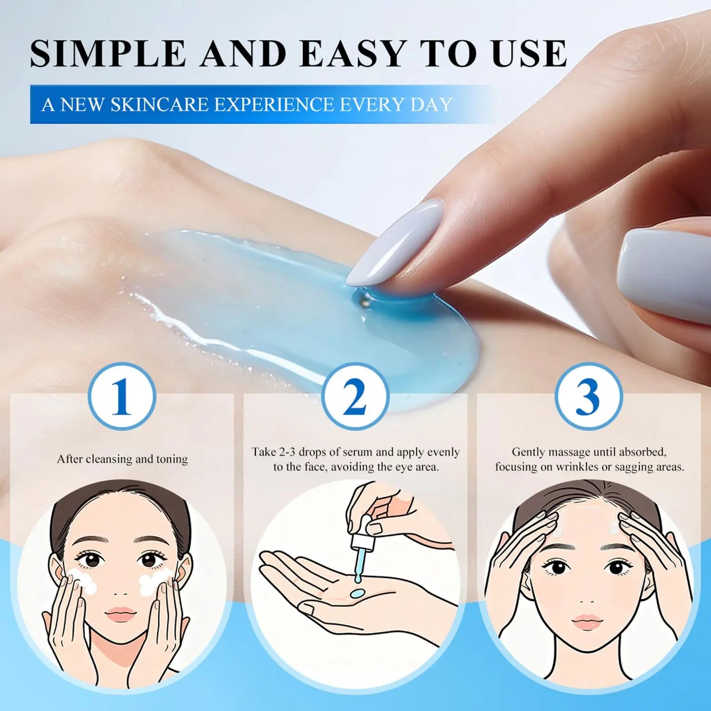 Premium GHK-Cu Copper Peptide SNAP-8 Anti-Aging Essence Fade Fine Lines Lifting Firming Hydration Boost Collagen All Skin Types Pi-Mart