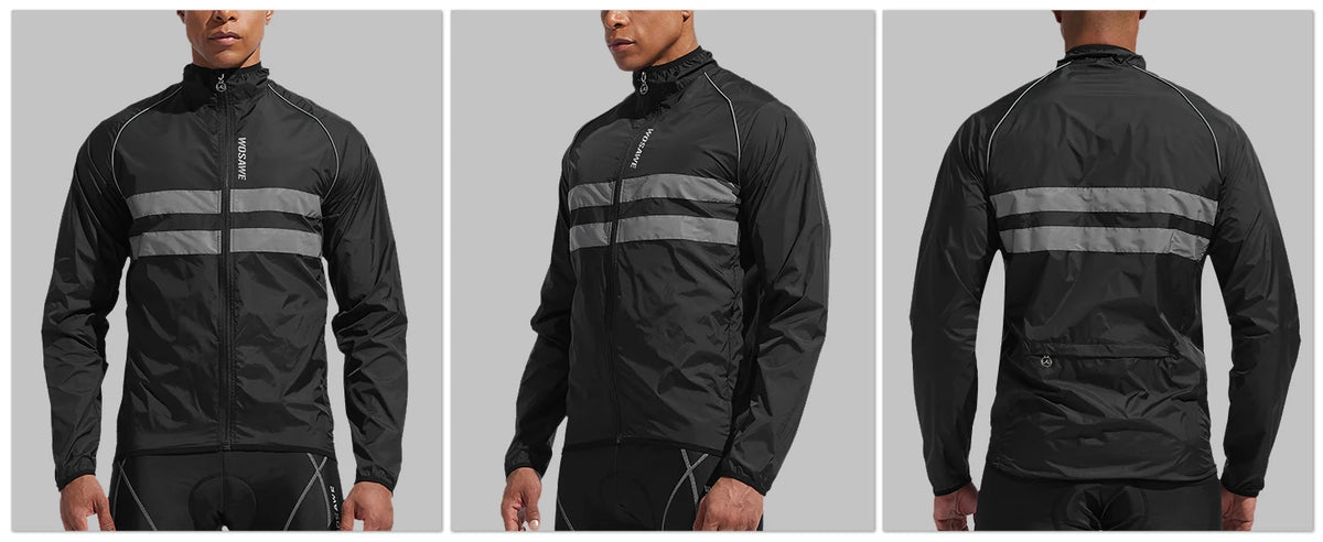 WOSAWE Men Cycling Windbreaker MTB Bicycle Long Sleeve Coat Water Resistant Outdoor Sport Jersey Bike Jacket Cycling Clothing Pi-Mart