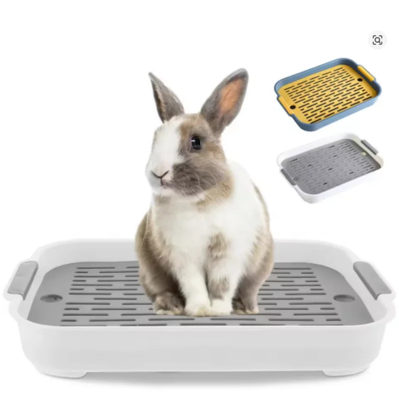 Rabbit Litter Box Small Pet Toilet Tray Bunnies Corner Toilet Box For Ferret Hamster Dragon Cat Guinea Pig Dutch Pig Supplies Pi-Mart
