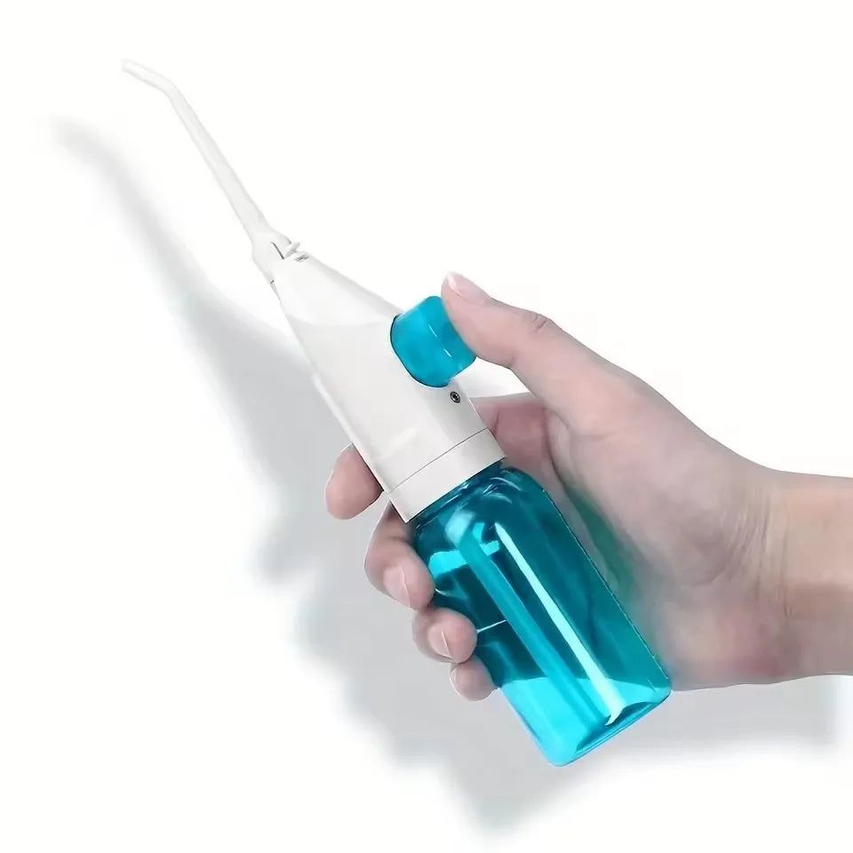 Portable High Pressure Oral Irrigator Household Dental Floss Manual Water Toothpick for Teeth Cleaning Tri Light Beauty