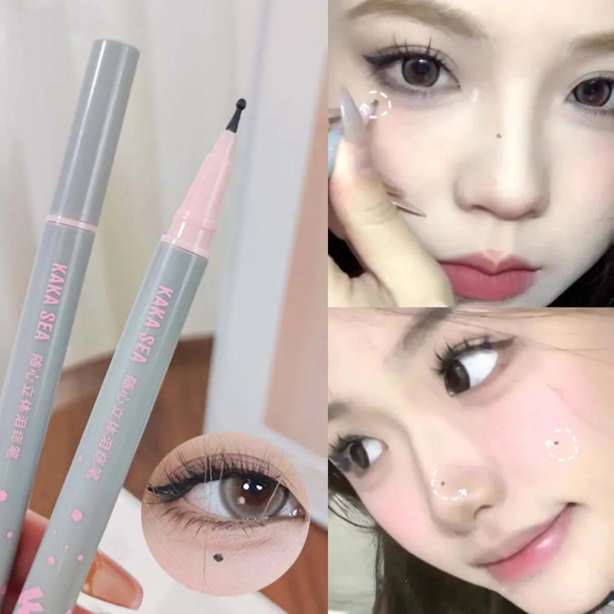 Realistic Natural Freckle Pen Fast Drying Waterproof Lifelike Round Head Freckle Spot Stamp Lasting Non-fading Dot Mole Make Up Pi-Mart