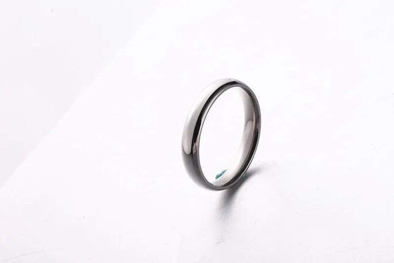 Simple 6mm Titanium Ring Women Men Prevent Allergy High Polished Wedding Rings Stainless Steel Couple Finger Jewelry Gifts Pi-Mart