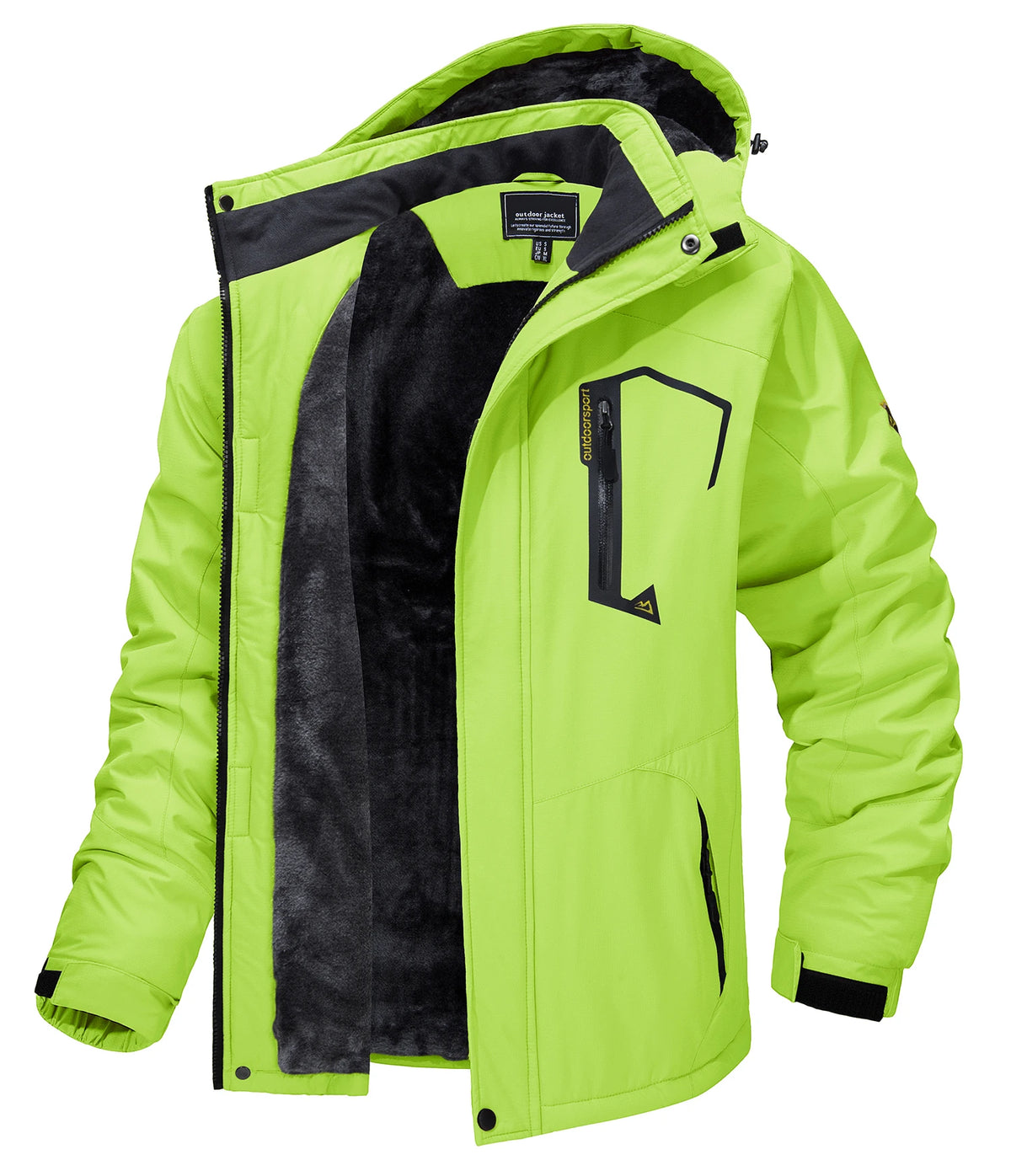TACVASEN Fleece Lining Mountain Jackets Mens Hiking Jackets Outdoor Removable Hooded Coats Ski Snowboard Parka Winter Outwear Pi-Mart