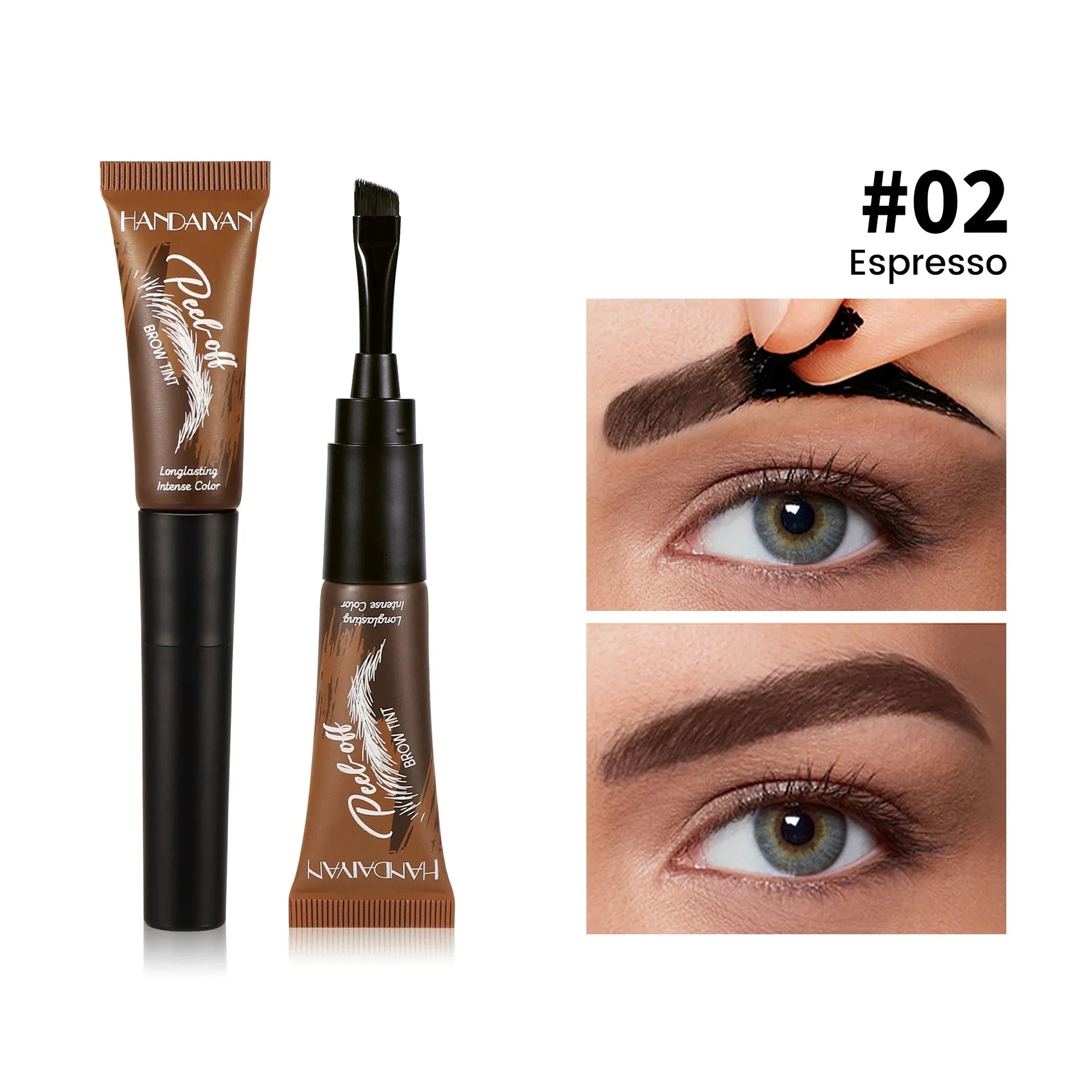 HANDAIYAN 5-color brush head peel-off eyebrow tint Waterproof, long-lasting, and smudge-proof peel-off eyebrow tint Tri Light Beauty