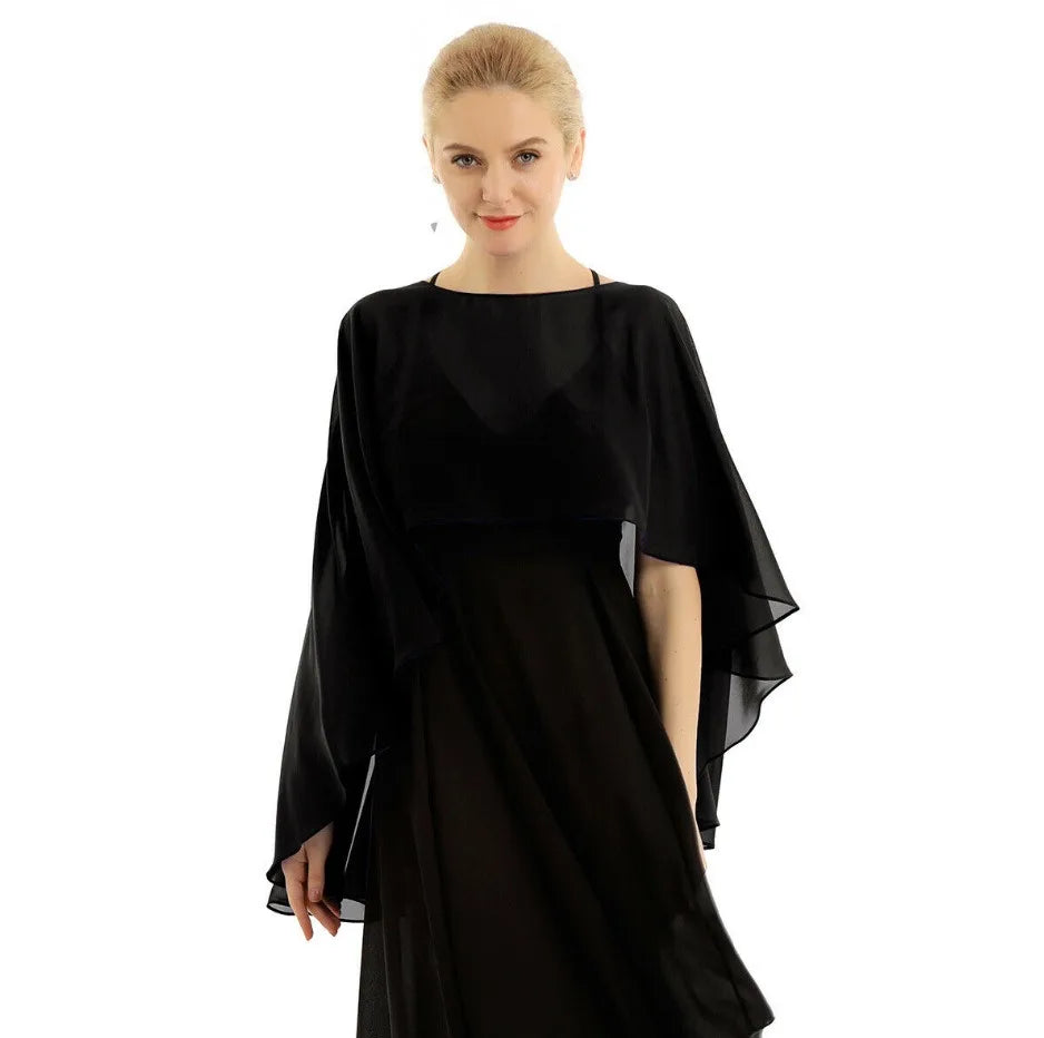 Elegant Chiffon Wedding Wrap for Women Evening Capes Bridal Jacket Accessories LadyShow.Store