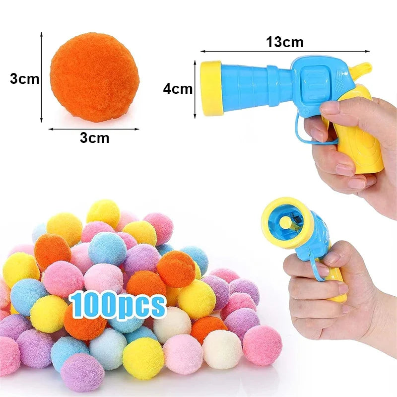 Cat Toys Interactive Launch Training Toy For Pet Kitten Creative Mini Shooting Gun Games Stretch Plush Ball Toys Pet Supplies Pi-Mart