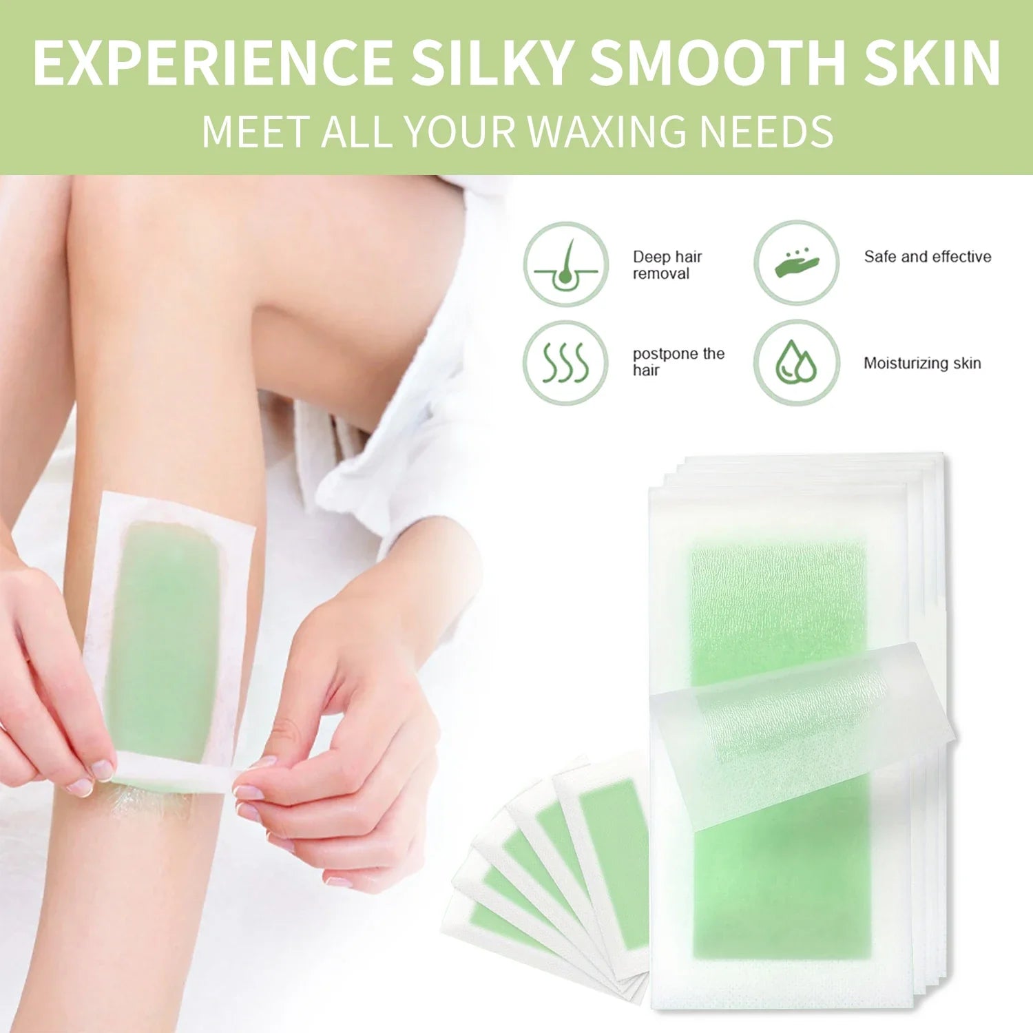 6/20PCS Hair Removal Wax Strips, Cold Wax Paper for Face, Arm, Leg & Body, Skin-Friendly, Long-Lasting, Unisex, Certified Tri Light Beauty