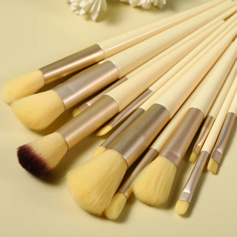 13 PCS Makeup Brushes Set Eye Shadow Foundation Women Cosmetic Brush Eyeshadow Blush Beauty Soft Make Up Tools Bag LadyShow.Store