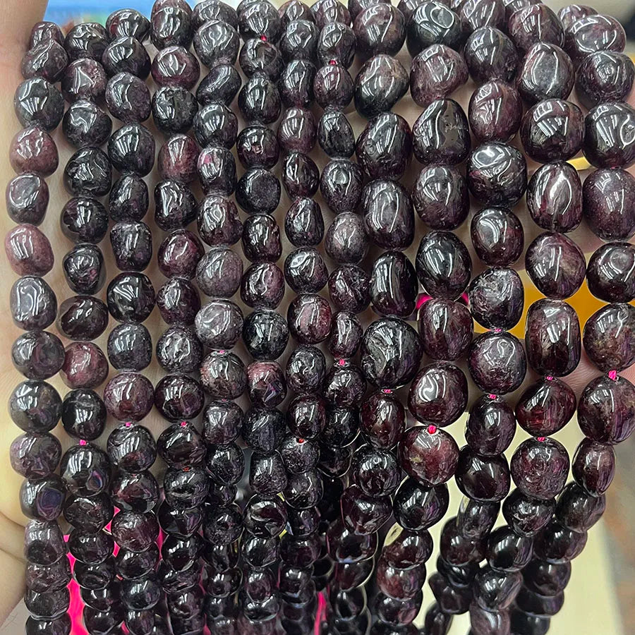 Natural Crystal Garnet Conformal Stone Irregular Faceted Loose For Jewelry Making DIY Necklace Bracelet 15''6-8mm 8-10mm Pi-Mart