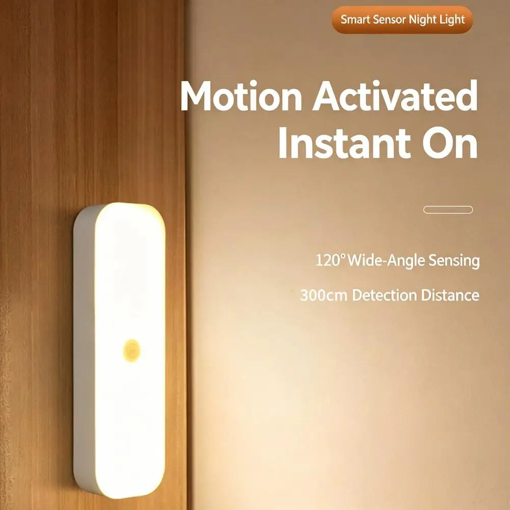 LED Motion Sensor Night Light USB Rechargeable Magnetic Under Cabinet Lighting Wireless Closet Lamp For Kitchen Wardrobe Pi-Mart