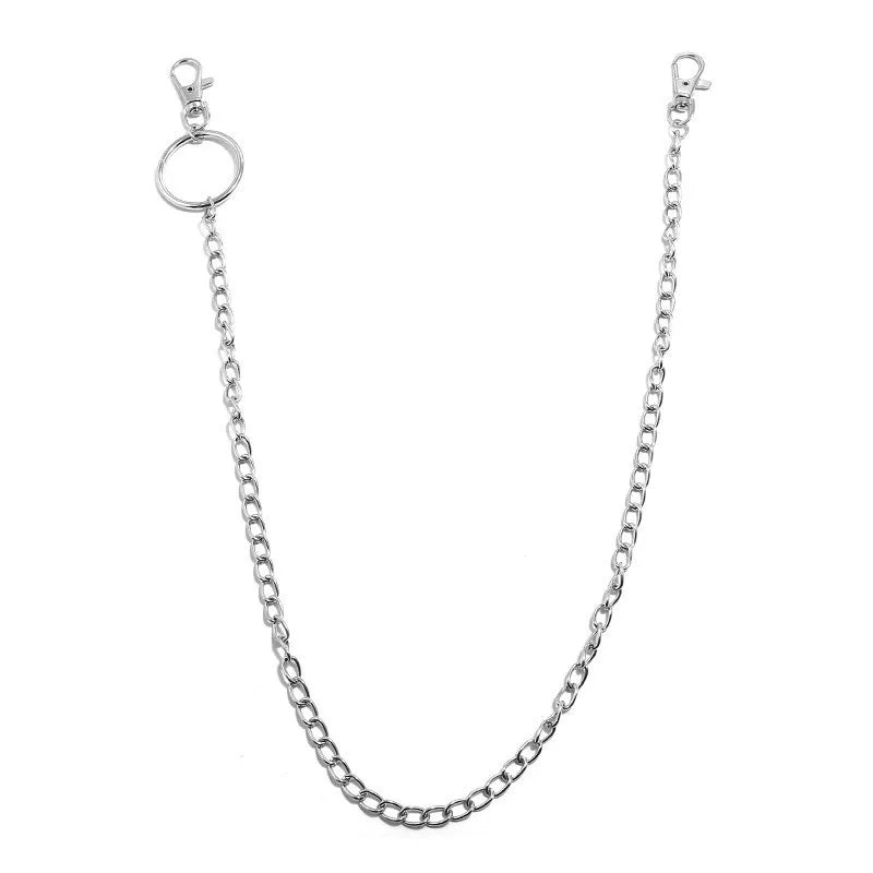 Metal Belt Chain HipHop Rock Punk Hook Trousers Pant Waist Link Metal Wallet Chain Keychain Ring Clip Keyring Jewelry Pi-Mart