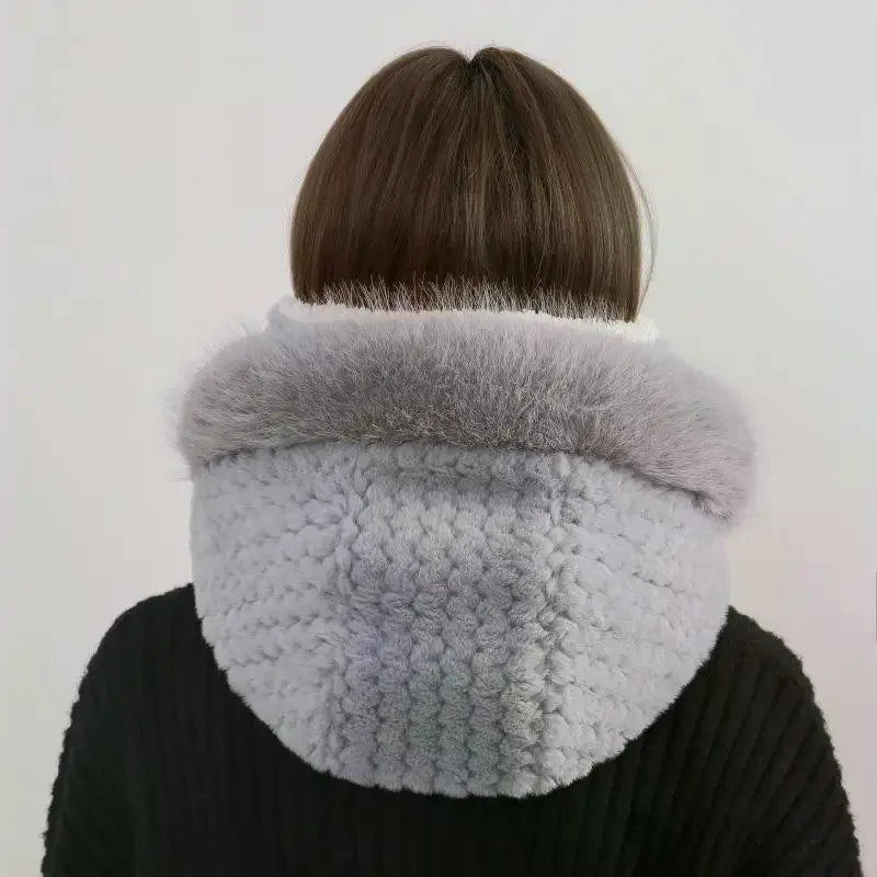 Simple Solid Color Cycling Windproof Cap Thickened Neck Warmer Ear Protection Hat Keep Warm Windproof Winter Hat Scarf Set Pi-Mart