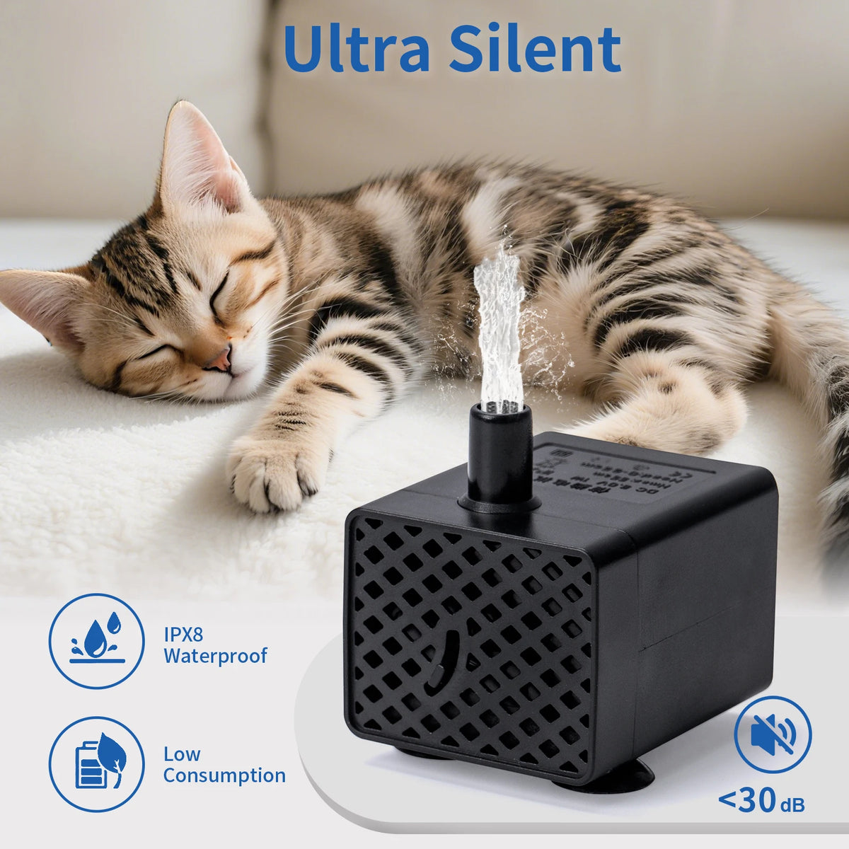 Water Pump Pet Cat Water Dispenser Anti Dry Burning Motor Replacement for Dog Cat Water Dispenser Drinking Bowl Pet Products Pi-Mart