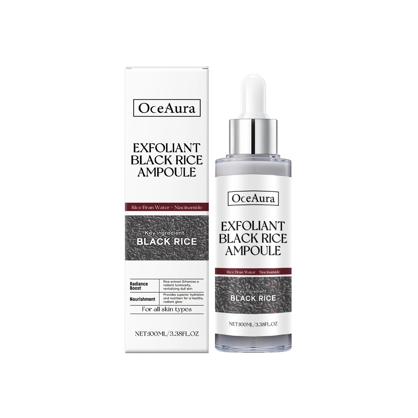 Rice Serum for Face Hydrating Brighten Skin Repair Smooth Facial Essence Gentle Exfoliation Remove Blackheads Collagen Ampoules Pi-Mart