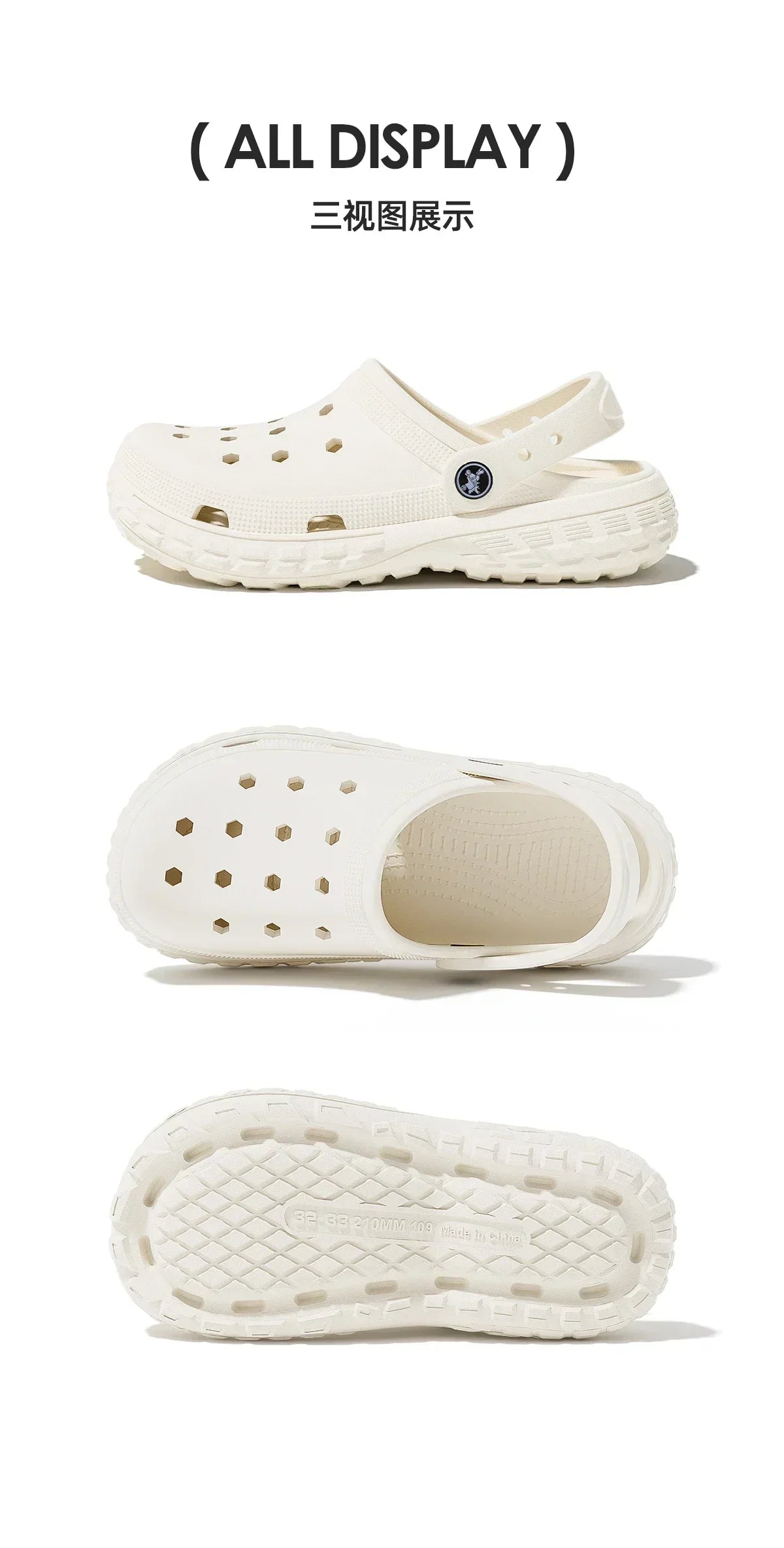 2026 Summer Hollow Out Closed Toe Non-slip Sandals Soft Bottom Sandals Men Lightweight Thick-soled Garden Shoes Pi-Mart