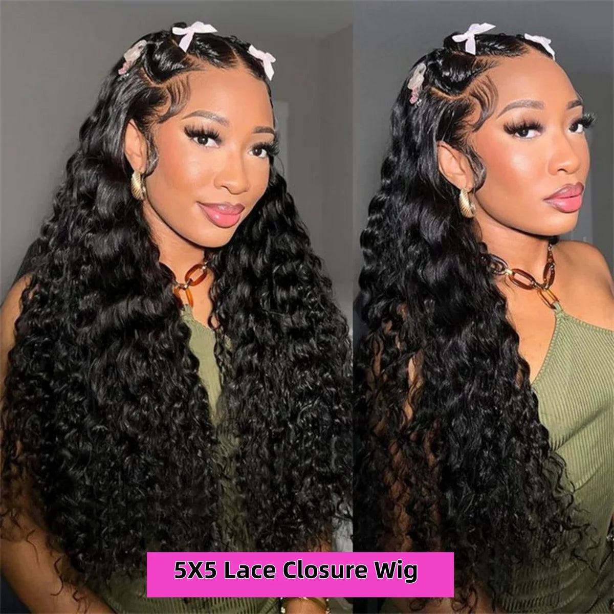 Deep Wigs Human Hair For Woman Burmese Curly Deep Wave Human Hair Wig 13x6 HD Lace Human Hair Wig on Clearance Sale LadyShow.Store