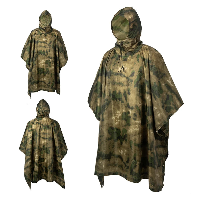Man Military Impermeable Zipper Camo Raincoat Waterproof Rain Coat Men Raincoat Women Awning The Rain Motorcycle Rain Poncho Pi-Mart