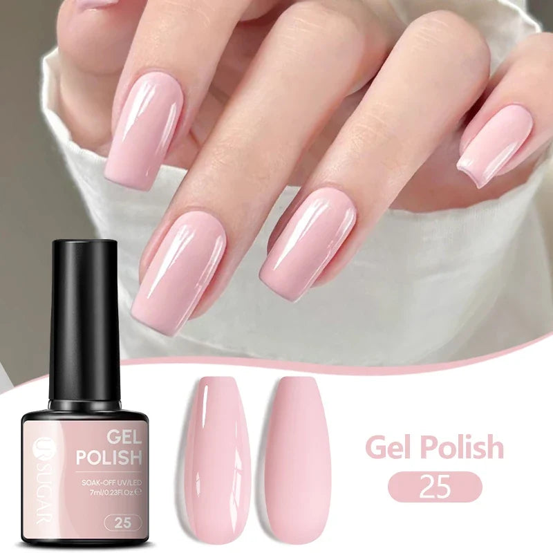 UR SUGAR 7ML Nail Gel Fresh Macaron 107 Colors All For Manicure Semi Permanent Soak Off LED UV Long-Lasting Nail Art Varnish Tri Light Beauty