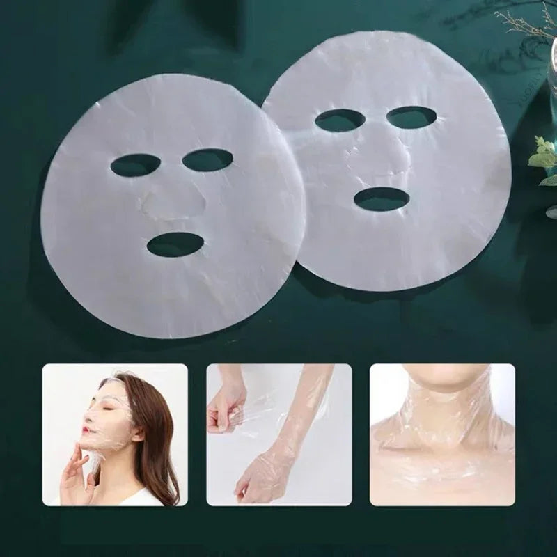 100pc Disposable Plastic Film for Face Fresh Keeping Film Mask Beauty Salon Promote Product Absorptio Ultra Thin Skin Care Paper Tri Light Beauty