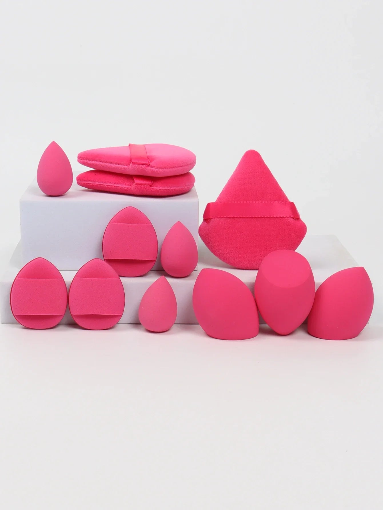 12-Piece All-Purpose Makeup Sponge Set, Made of 3 Loose Powder Puffs, 3 Mini Air Cushion Puffs, 3 Beauty Eggs and 3 Mini Beauty LadyShow.Store