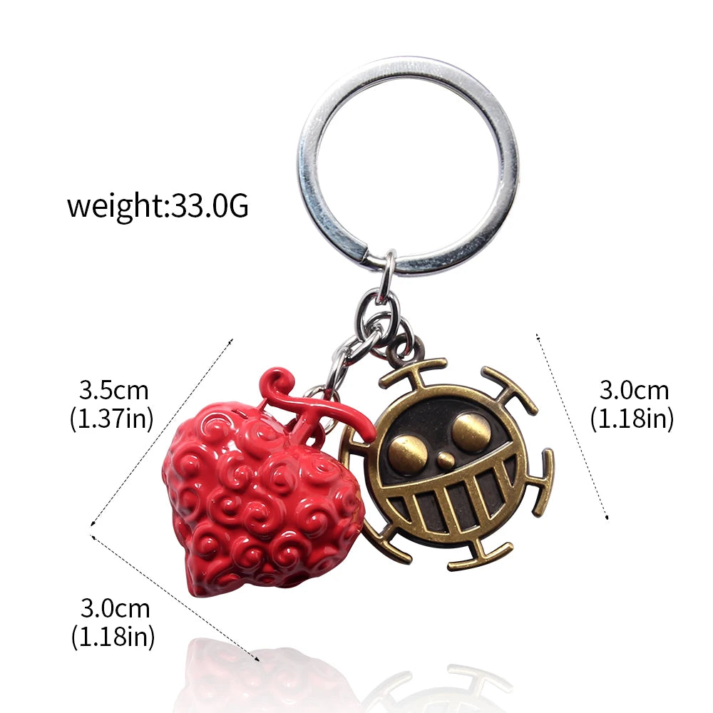 One Piece Luffy Straw Hat Keychain Rotatable Zoro Skull Metal Pendant Role-Playing Decorative Accessories Fan Jewelry Gift Pi-Mart