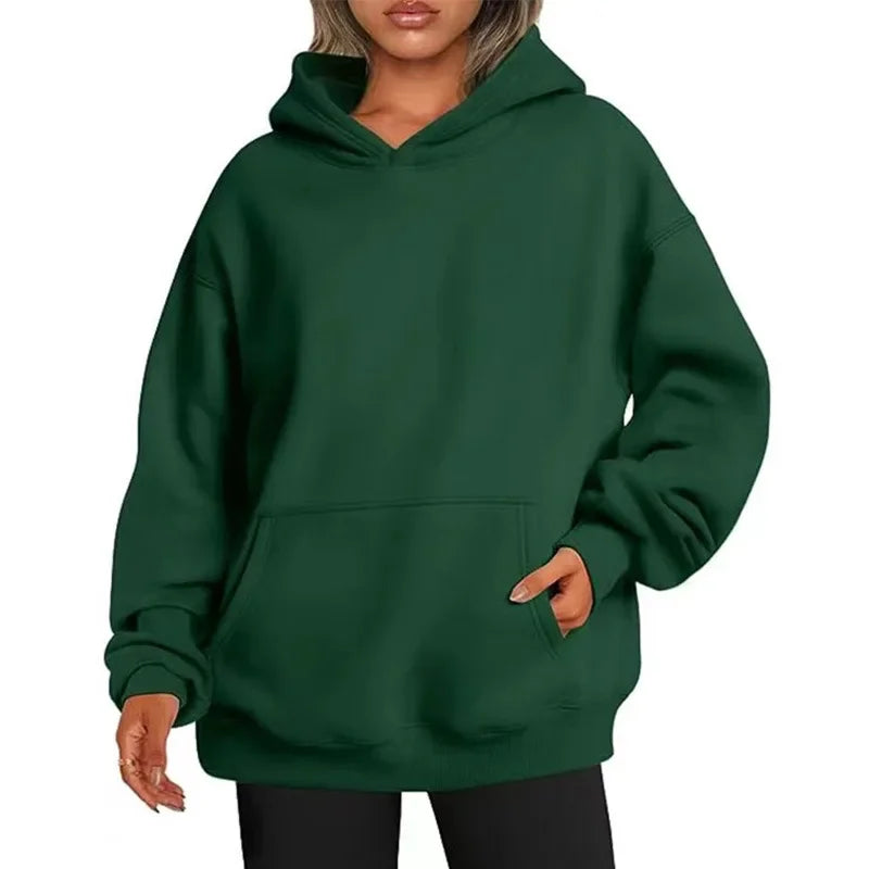 New Women Casual Hoodies Men and Women Fleece Warm Hoodies Spring Autumn Pullovers Fashion Multiple Colour Oversized Sweatshirts Pi-Mart