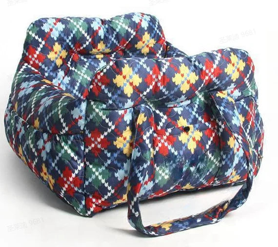 Dog Car Seat with Safety Belt - Non-Slip Pet Car Bed for Small Dogs, Washable Travel Carrier with Secure Straps for Safe Car Pi-Mart