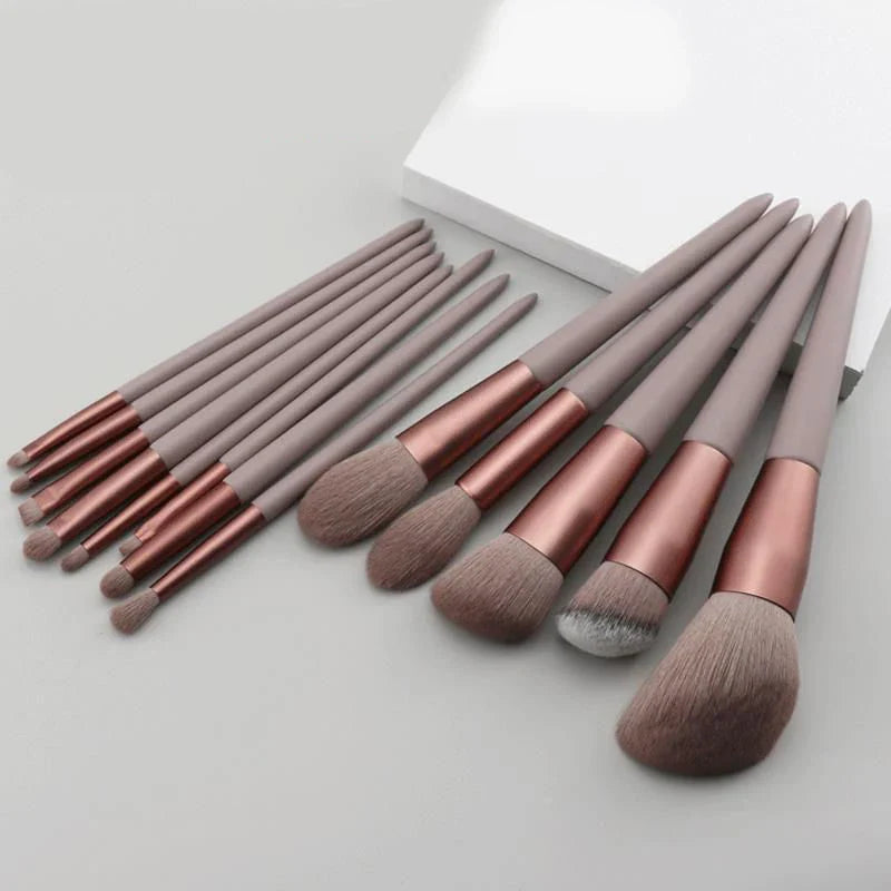 13 PCS Makeup Brushes Set Eye Shadow Foundation Women Cosmetic Brush Eyeshadow Blush Beauty Soft Make Up Tools Bag Tri Light Beauty
