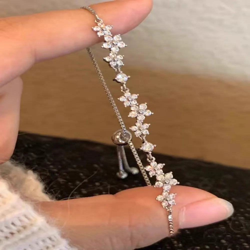 Pulling Bracelet Zircon Handmade Bracelet Zinc Alloy Bracelet Fashionable For Party Women Fashion Accessory Pi-Mart