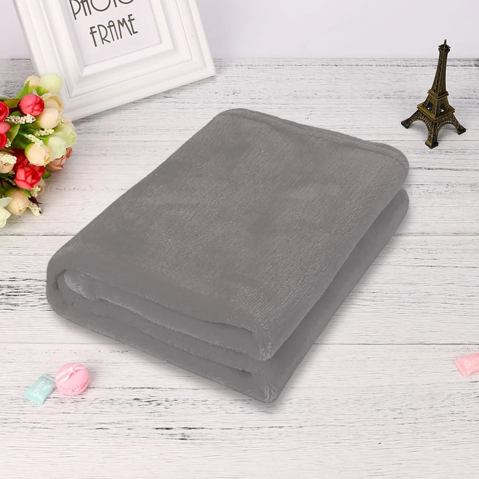 Plain Flannel Coral Blanket Small Fleece Sheet Super Warm Solid Micro Plush Fleece Blanket Throw Rug Sofa Bedding Supplies Pi-Mart