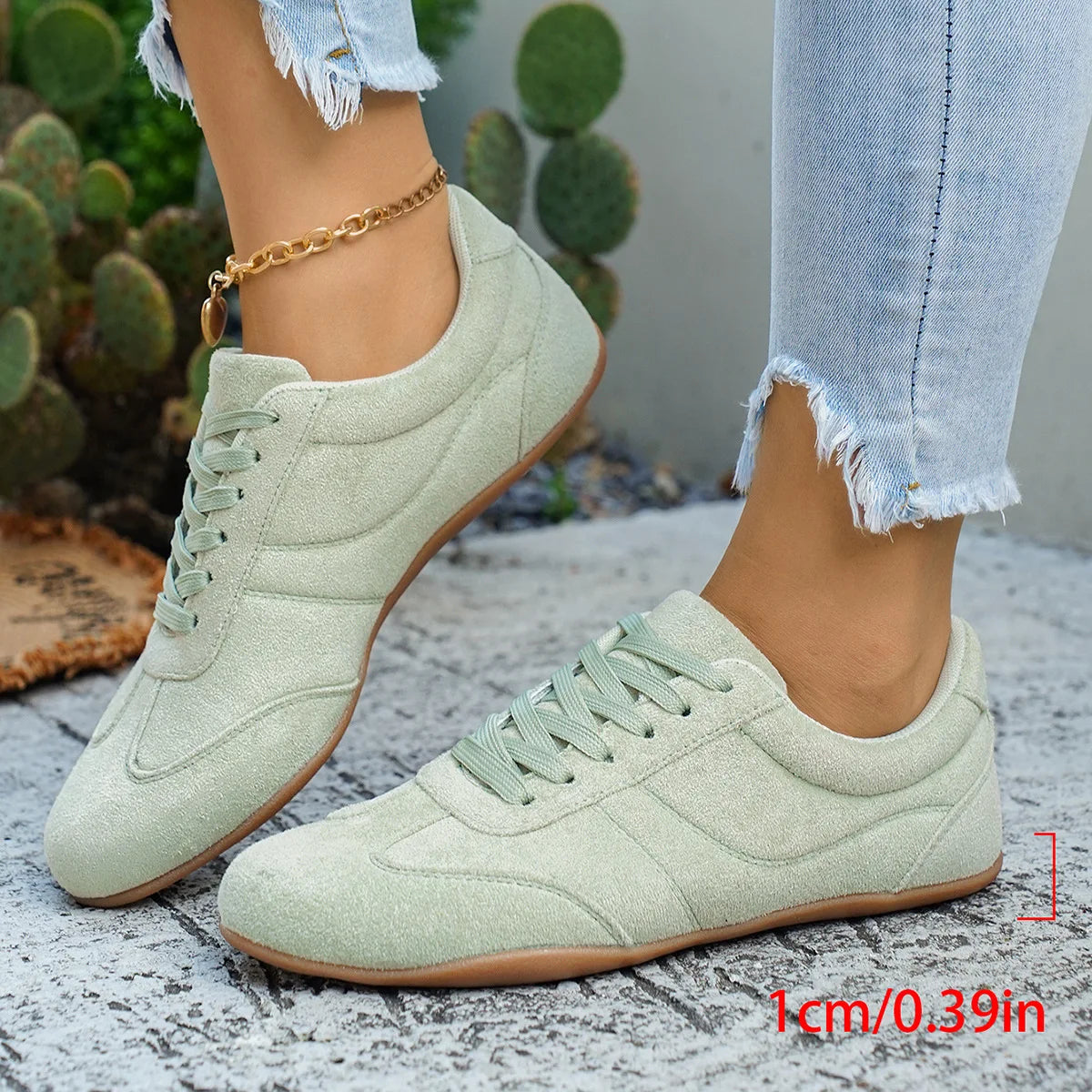 Women's Casual Flat-soled Non-slip Wear-resistant Sport Shoes Spring Autumn Round-toe Soft and Comfortable Women Single Shoes Pi-Mart