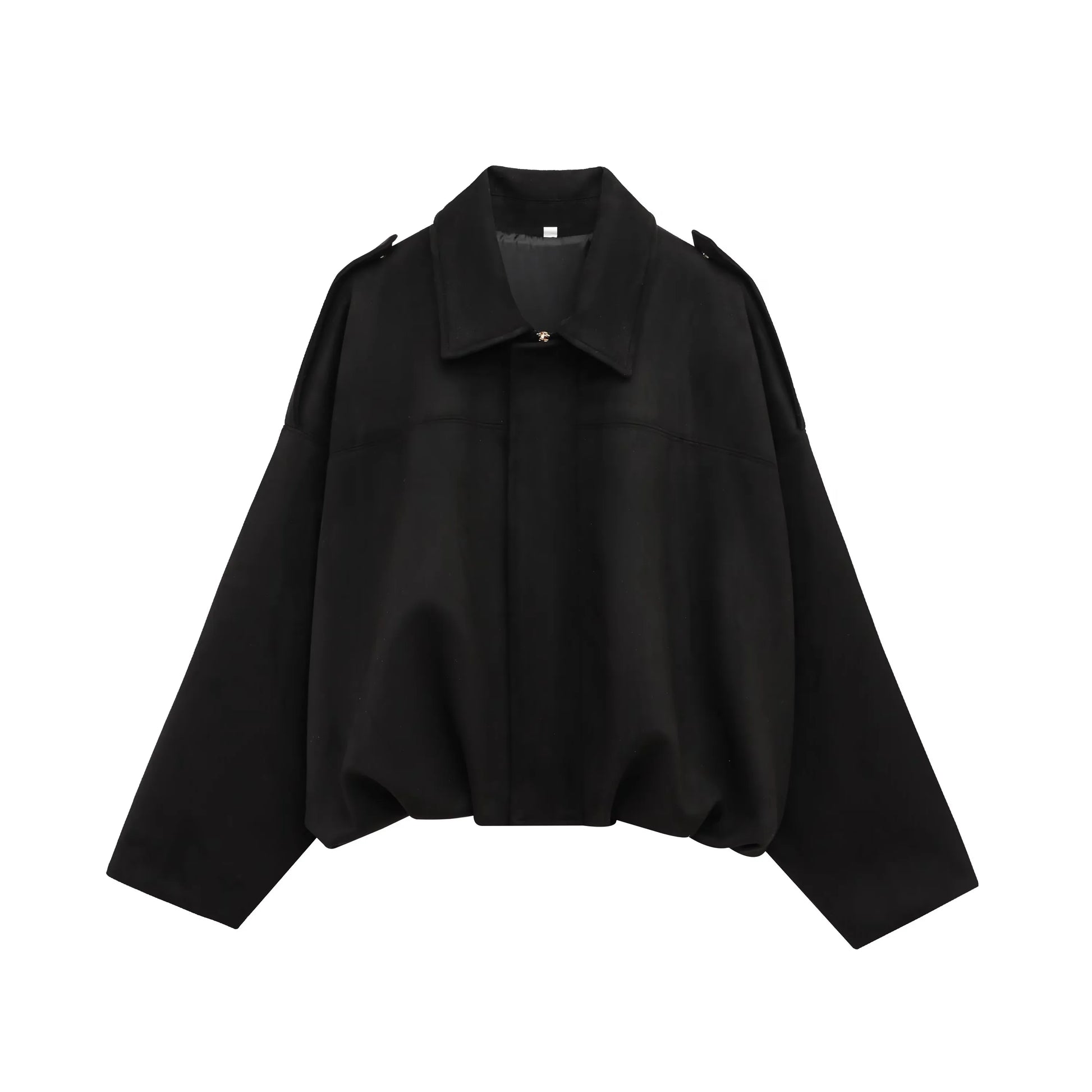 HH Women's Street Fashion Solid Loose Suede Texture Coats Causal Long Bat Sleeves Lapel Zipper Fly Winter Vintage Jackets LadyShow.Store