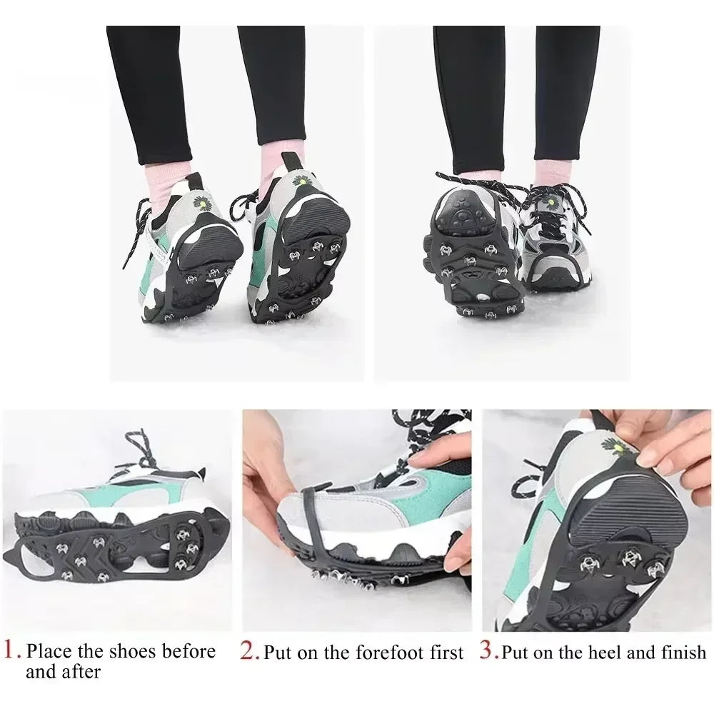 8 Teeth Ice Gripper Spike Shoes Winter Outdoor Anti-Slip Hiking Mountain Climbing Ice Snow Crampons Anti-slip Shoe Covers 2026 LadyShow.Store