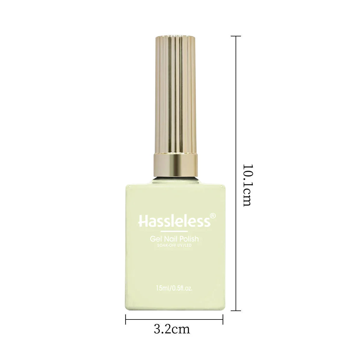 Hassleless 1 Bottle (15ml) Pale Yellow Solid-Color Nail Gel — Simple, Beginner-Friendly Soak-Off Gel Polish, Suitable for All Se Tri Light Beauty