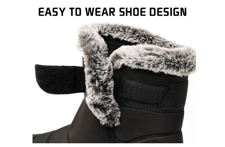 Winter Women Boots Waterproof Snow Boots Plus Size Casual Platform Ankel Boots Warm Fur Women Shoes Antislip Fashion Cotton Shoe Pi-Mart