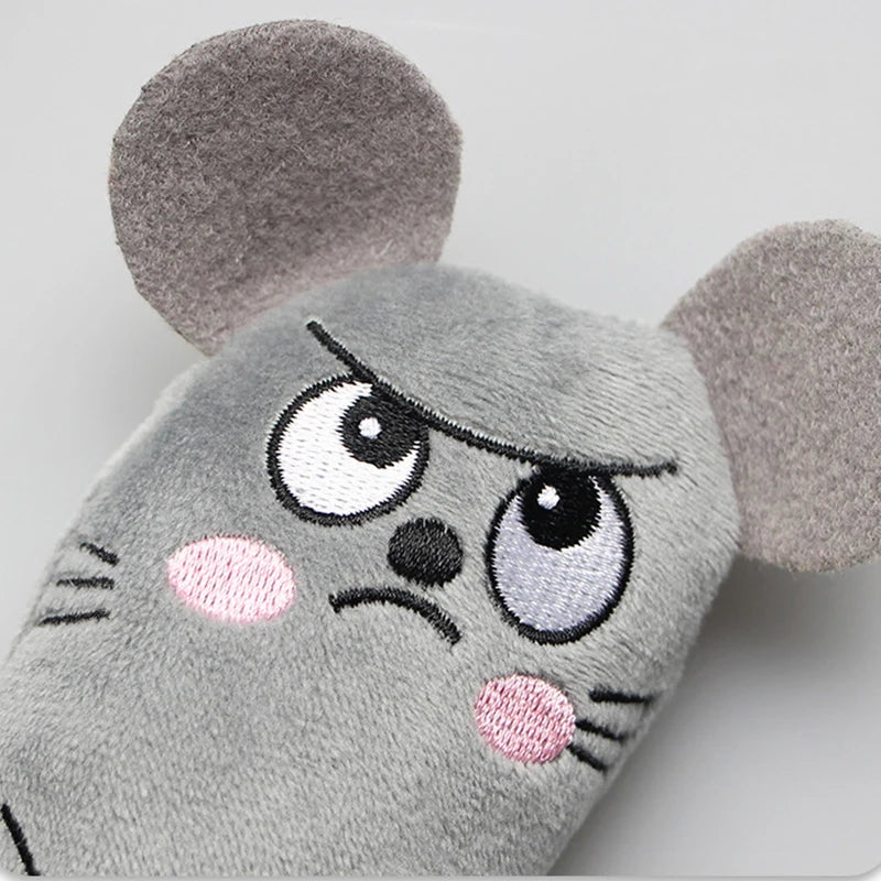 Funny Pet Plush Catnip Toy Cat Expressive Mouse Toys Interactive Cat Toy Kitten Bite Resistance Toy Pet Accessories Pi-Mart